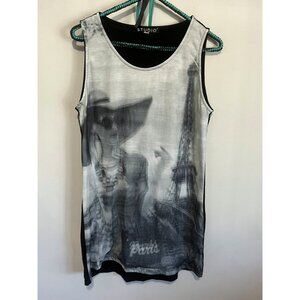 Studio Paris Graphic Women's Tank Top - Black and White